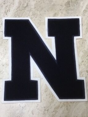 Four Letter N  Patch Black with White Border
